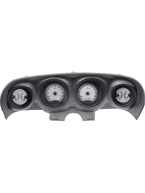 Dakota Digital VHX-69F-MUS-S-W 69 70 Ford Mustang Analog Dash Gauge Silver White
