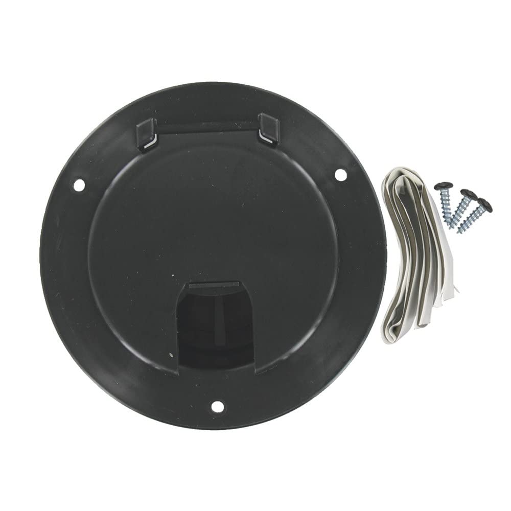 Large Round Valterra A10-2135BKVP Black Cable Hatch