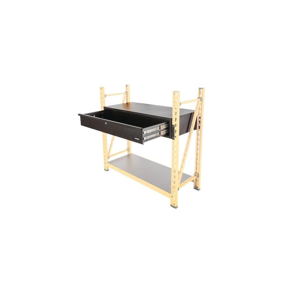 DEWALT Accessory Kit Work Surface and Locking Drawer, Compatible with 4-Foot Storage Rack, Over 900 lb. Work Top Capacity, Smooth Opening