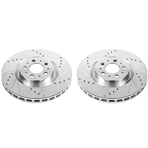 Power Stop Front EBR895XPR Evolution Drilled and Slotted Rotor (Pair) For Volvo S60 2004-2007 | Volvo V70 2004-2007/Volvo S60 2004-2007 | Volvo V70 2004-2007 [Vehicle Specific]