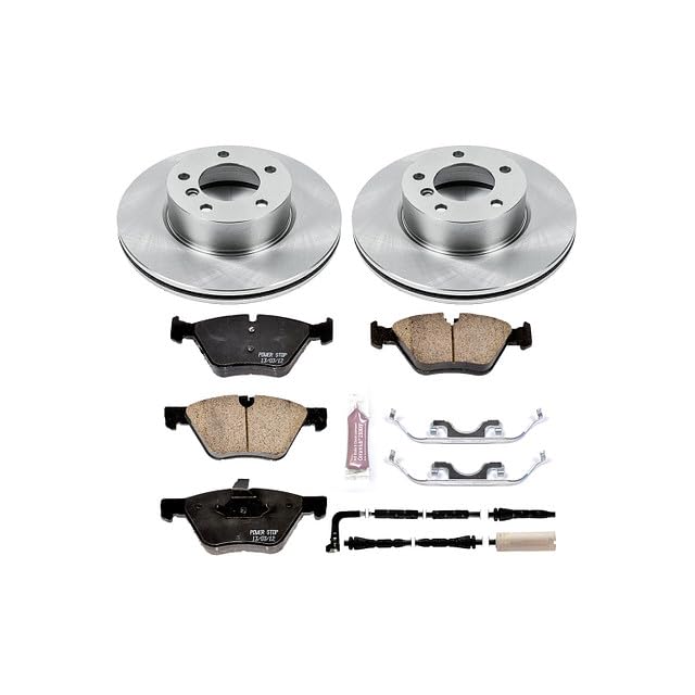 Power Stop Autospecialty KOE4590 Front Replacement Brake Kit-OE Brake Rotors & Ceramic Brake Pads and 1 Front Sensor Wire For BMW 328i 2007, BMW 328xi 2007 [Model Specific]