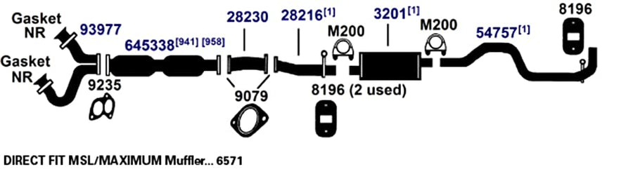 Exhaust Muffler AP Exhaust Products 6571