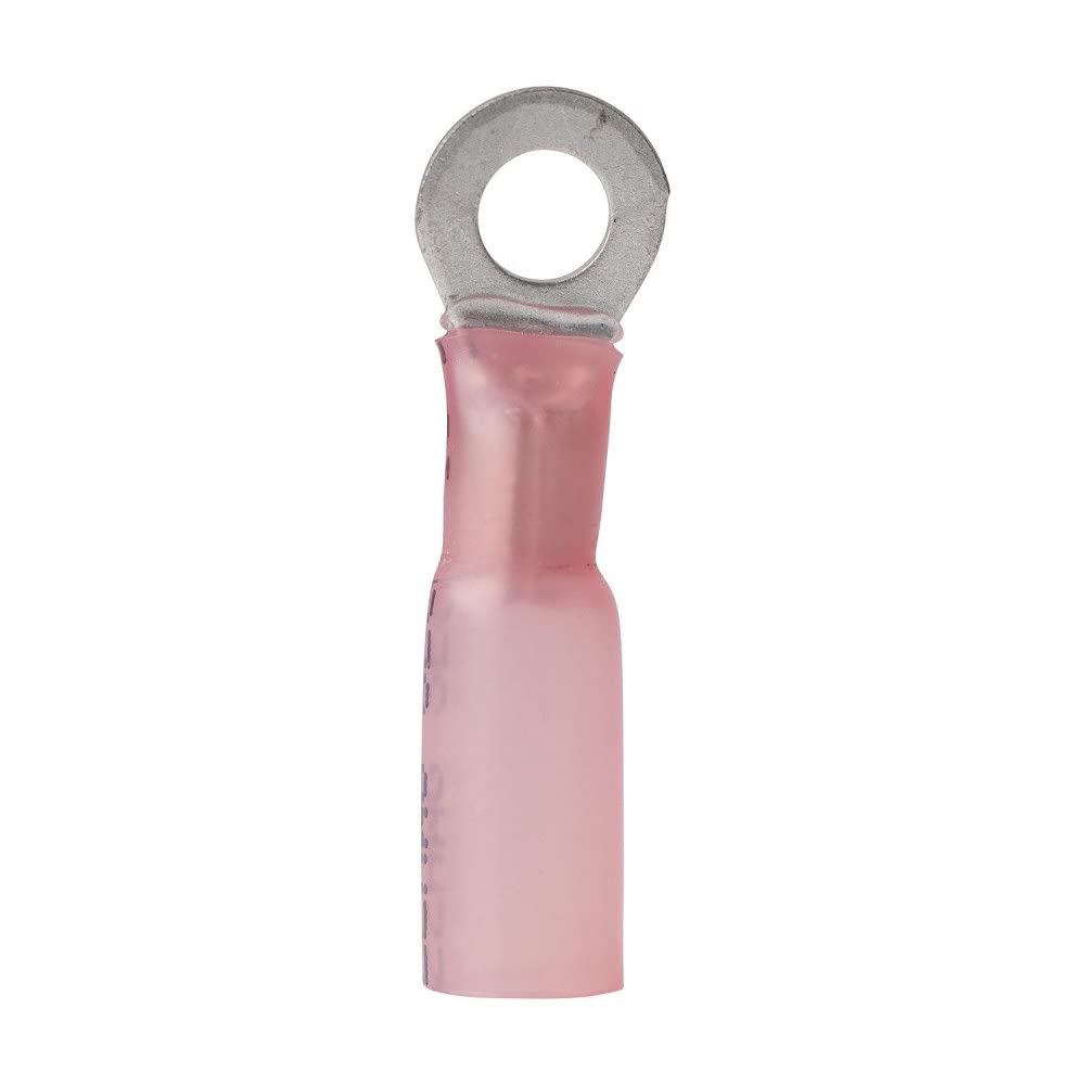 Electrical ANCOR MARINE GRADE 310299 Nylon Insulated Adhesive Lined Heat Shrink Ring Terminals (22 to 18-Gauge, Size 8 Screw, 100-Pack)
