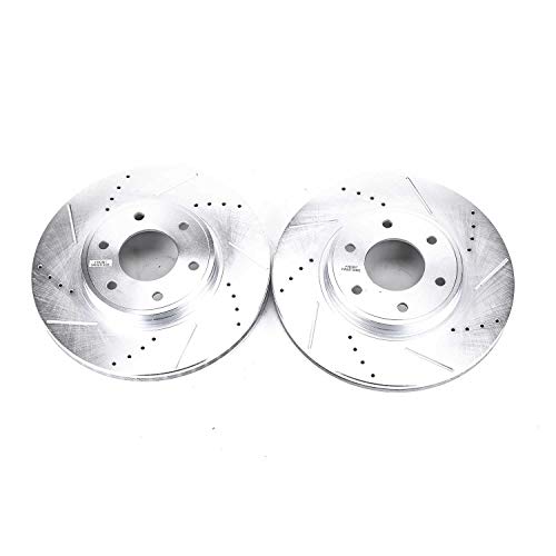 Power Stop AR82120XPR Evolution Front Drilled & Slotted Rotor Pair For Chevrolet Trailblazer 2006-2009, Saab 9-7x 2008-2009 [Model Specific]