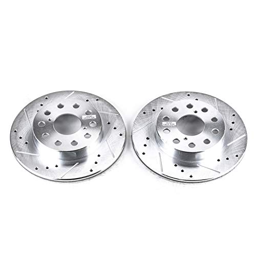 Power Stop Rear JBR593XPR Drilled & Slotted Evolution Rotor Pair For Toyota MR2 1991-1995 [Model Specific]