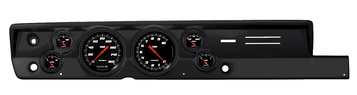Velocity Black Classic Instruments CDPB67VSB51BL Direct Fit 6 Gauge Set Compatible with 1967-1969 Barracuda