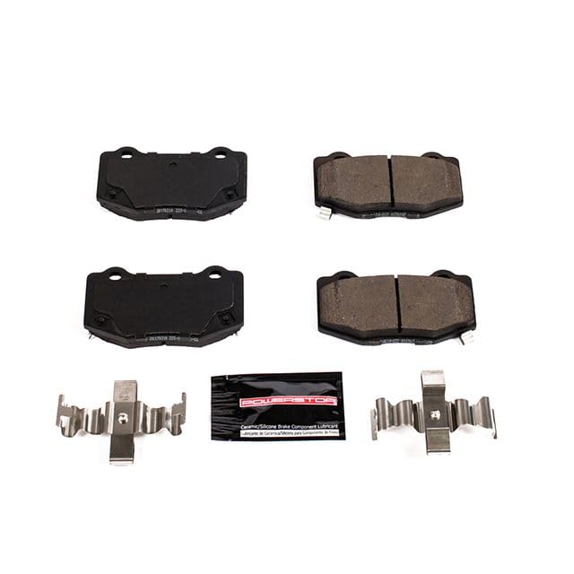 Power Stop Z23-1718 Z23 Evolution Sport Carbon Fiber Infused Ceramic Brake Pads with Hardware For Cadillac ATS-V | Chevy Camaro SS | Corvette Sting Ray | Ford Mustang Shelby GT350