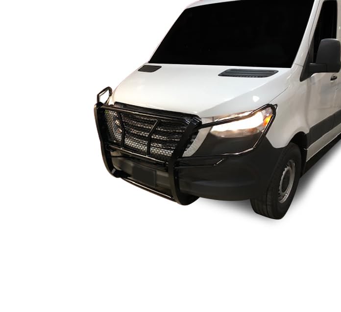 Rugged Black Horse Grille Guard Compatible with 07-09 Dodge / 07-16 Sprinter /10-20 Mercedes-Benz Sprinter (Excl. 2015 4x4) Black Steel Push Protect Shiled Front Bumper RU-DOSP07-B