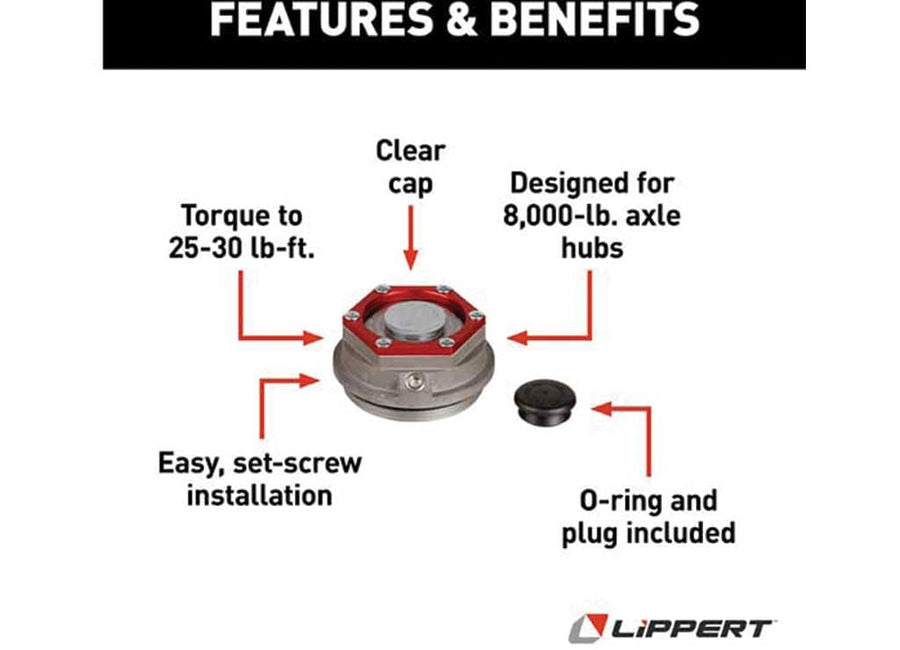 Oil Cap Lippert Components - 8K - RED - CLR-W/ORI