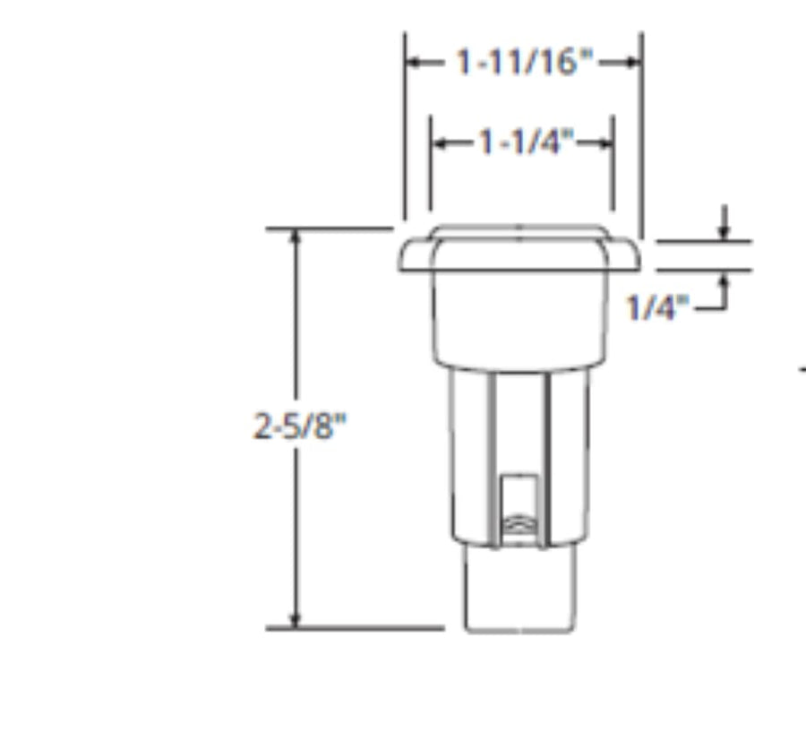 Oval 2-Pin Base attwood for Angled Pole Light, Black