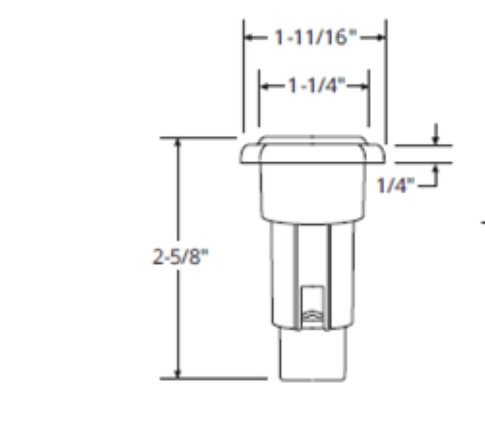 Oval 2-Pin Base attwood for Angled Pole Light, Black