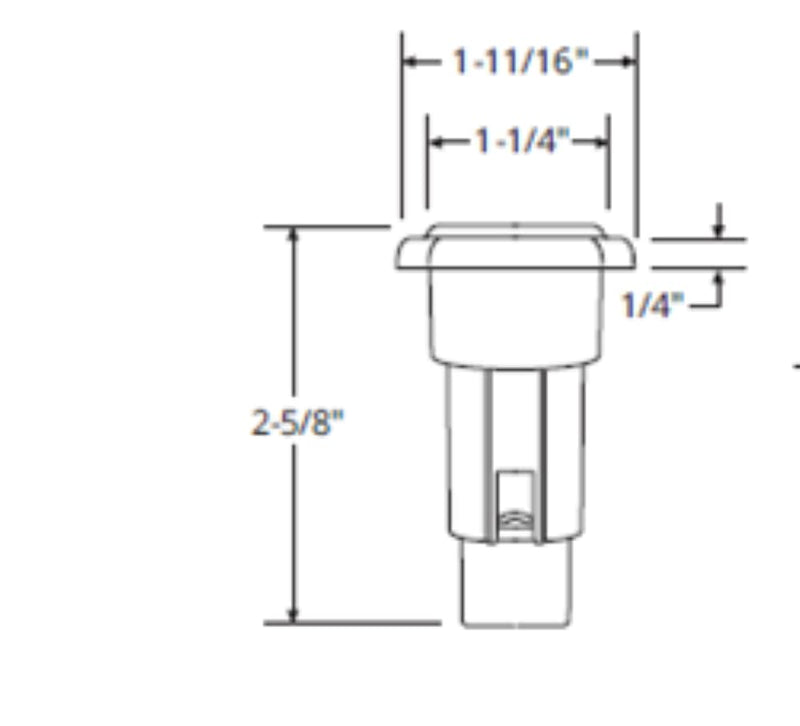 Oval 2-Pin Base attwood for Angled Pole Light, Black