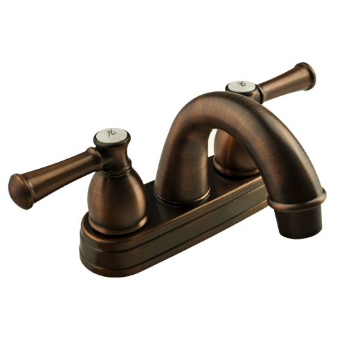 Designer Dura Faucet (DF-PL620L-ORB) Two Handle Arc Spout RV Lavatory Faucet (Oil Rubbed Bronze)