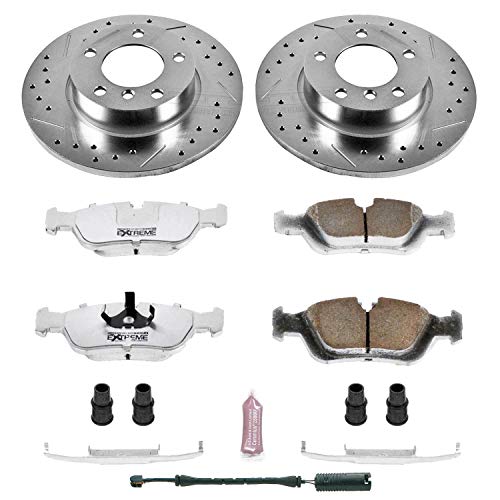 Power Stop K590-26 Z26 Carbon Fiber Brake Pads Front with Drilled & Slotted Brake Rotors Kit For BMW 318ti 1995-1999, BMW Z3 1996-1998 [Model Specific]