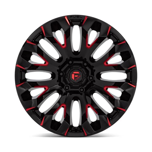 D829 QUAKE FUEL OFF-ROAD 20X10, 5X5.0, 4.79, 18mm GLOSS BLACK MILLED RED TINT - D82920007547