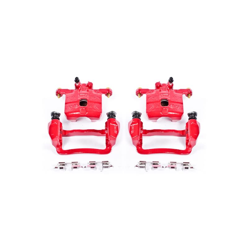 Power Stop Pair of High-Temp Red Powder Coated Rear Calipers for Saab 9-2X 2005-2006, Subaru Forester 2004-2008, Subaru Impreza 2003-2007 [Model Specific]