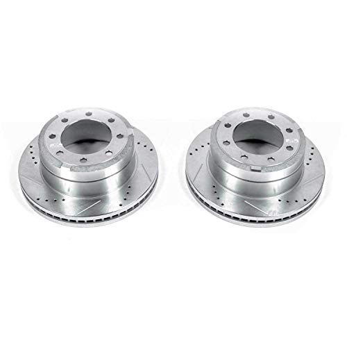 Power Stop Rear AR85155XPR Drilled & Slotted Rotor Pair For Ford F-250 Super Duty 2013-2022, Ford F-350 Super Duty 2013-2022 [Model Specific]