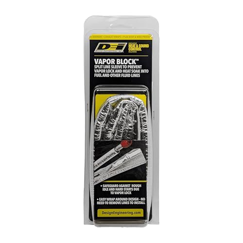 Vapor Block Design Engineering 5/8" I.D. x 36" Fuel Line Sleeve – Heat-Resistant Fuel Line Protector, Anti-Vapor Lock Insulation, Thermal Shield for Automotive and Marine Applications