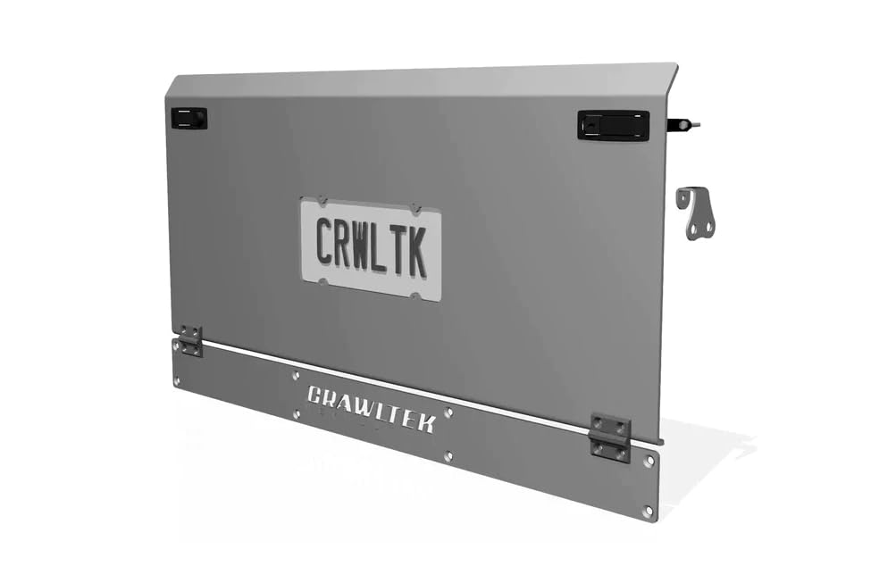 CrawlTek Drop Down Tailgate w/Molle Rack Compatible with 1987-2006 Jeep Wrangler YJ/TJ