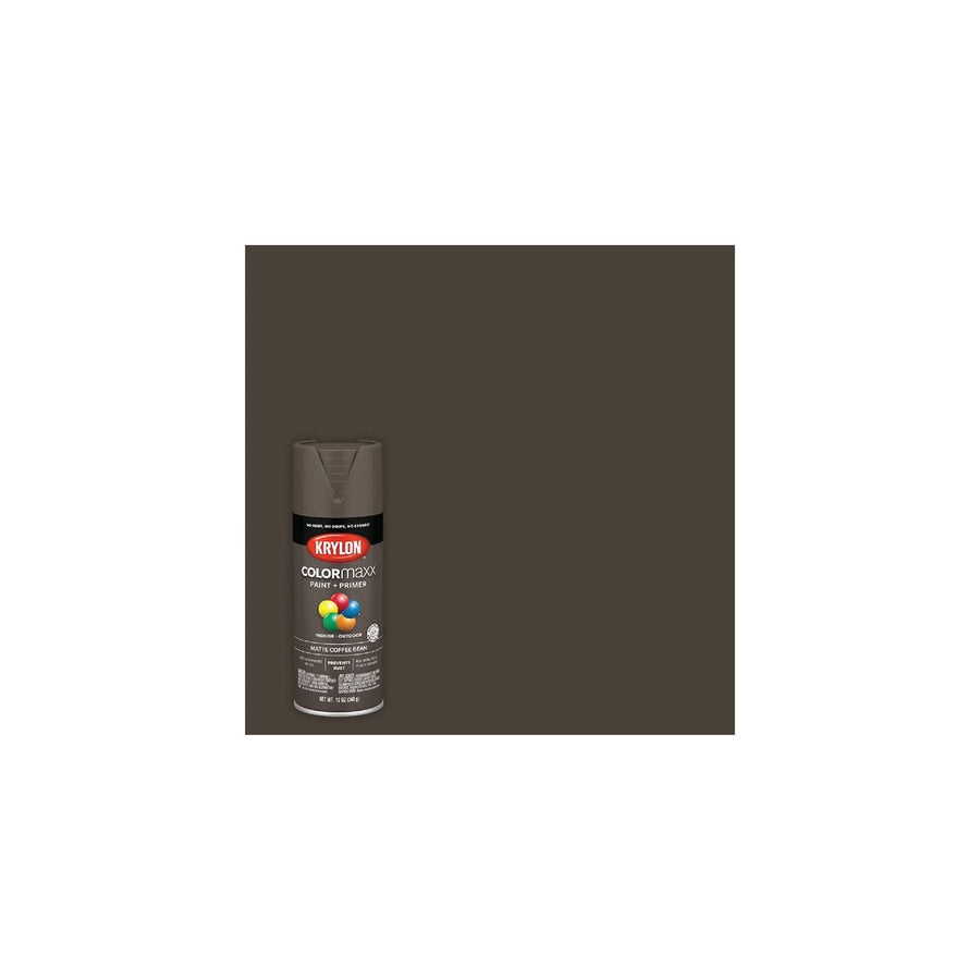 Krylon COLORmaxx K05596007 Spray Paint and Primer for Indoor/Outdoor Use, Matte Coffee Bean