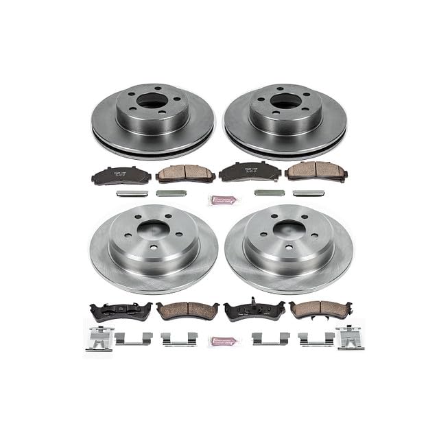 POWERSTOP Autospecialty KOE1861 Front and Rear Replacement Brake Kit-OE Brake Rotors & Ceramic Brake Pads