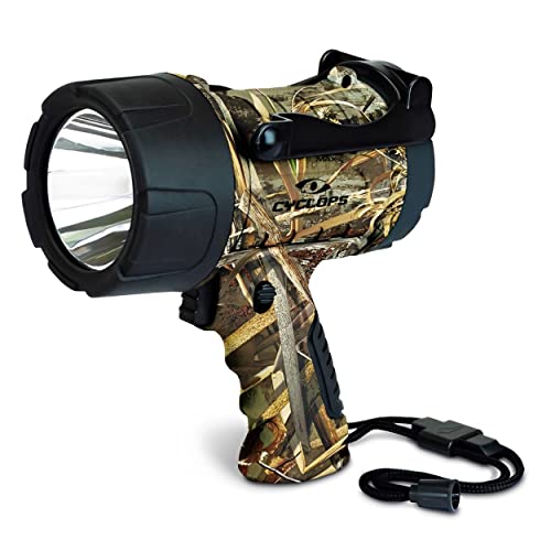 350 Lumens Cyclops LED Tri-Mode Illumination Handheld Waterproof Realtree MAX-5 Camo Spotlight Powered by 3 AA Battery