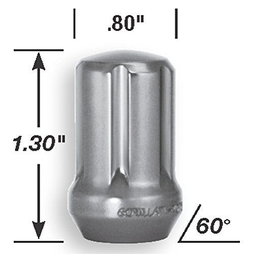 Gorilla 42133AL Automotive Silver 12mm x 1.50 Thread Size Aluminum Small Diameter 5-Lug Kit, (Pack of 20)