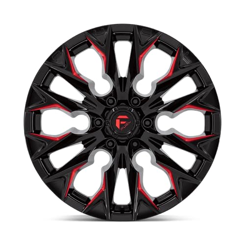FUEL OFF-ROAD 20X9 FLAME 6X135 5.79 20mm GLOSS BLACK MILLED WITH CANDY RED - D82320908957
