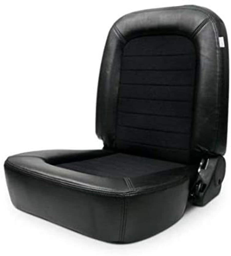 Black Vinyl Trim ProCar by Scat 80-1550-71L, Black Velour Insert Racing Classic Low Back Recliner Left Seat