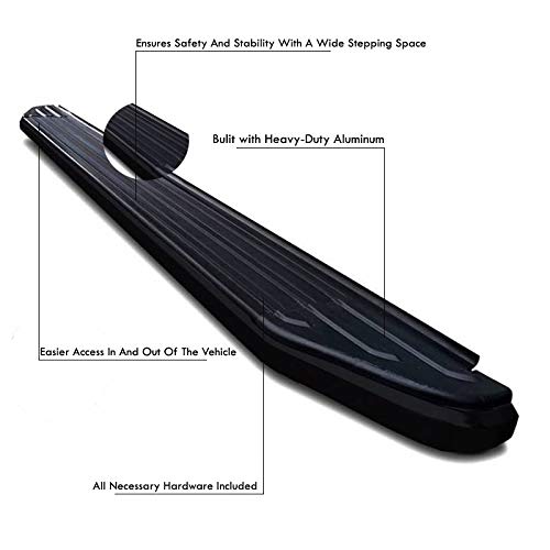 Peerless Black Horse Off Road Running Boards Compatible with 2018-2023 GMC Terrain|2018-2023 Chevrolet Equinox-PR-G769BK
