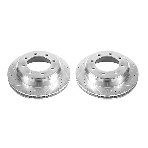 Power Stop Rear AR85123XPR Drilled & Slotted Rotor Pair For Ford E-150, Ford E-250, Ford E-350 Super Duty, Ford E-350 Super Duty, Ford E-450 Super Duty [Model Specific]