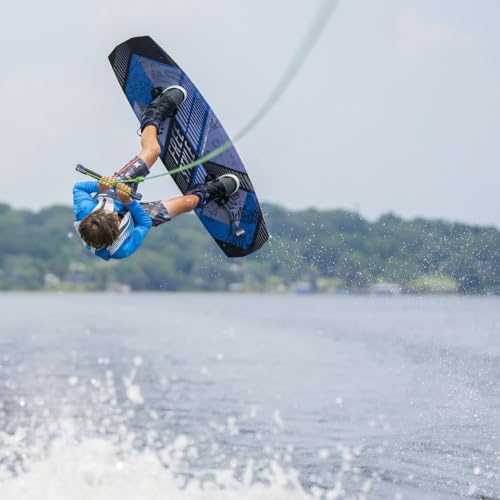 Rave Sports Wakeboard and Bindings Package Freestyle with Striker Boots, Blue/Black