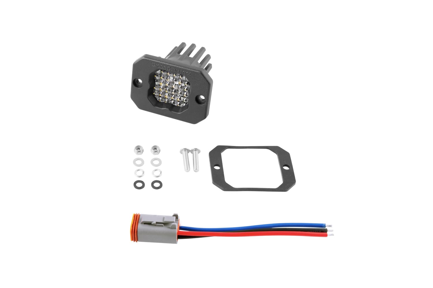 Diode Dynamics SSC1 Pro White LED Pod Flush Mount (one), Flood w/Red Backlight