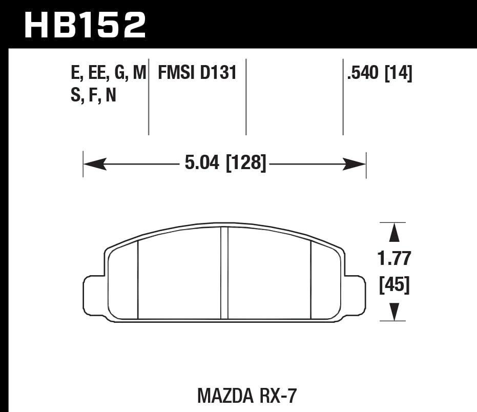 Black Motorsport Hawk Performance HB152M.540 Brake Pads