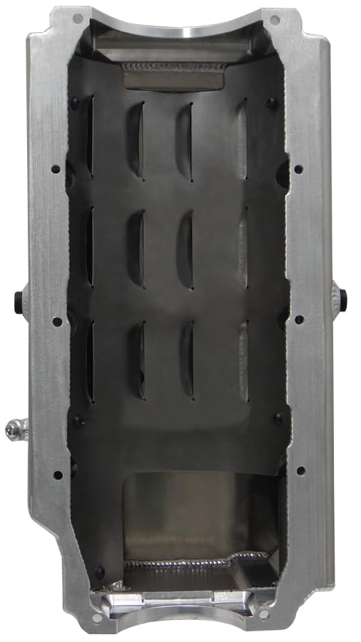 Moroso Aluminum Oil Pan 21234, Fits Small Block Chevy w/ 2 piece rear seal, wet sump, dual kickout drag race