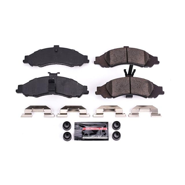 Power Stop Z23-1043 Z23 Evolution Sport Carbon Fiber Infused Ceramic Brake Pads with Hardware For Pontiac GTO 2004 [Vehicle Specific]