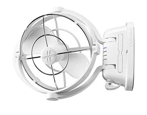 Caframo SEEKR Sirocco II™ Fan from. 12V/24V Auto-Sensing DC, Omnidirectional Low-Power Draw Fan for Boats and RVs. Hardwire Installation Required. Made in Canada. White.