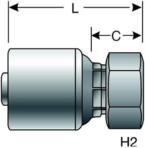 GLP Couplings Gates 4GLP1-4FJX, Female JIC 37 Flare Swivel, 1/4" ID