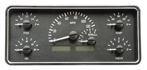 Dakota Digital VHX-63J-WAG-K-W Gauge System Analog Dash Compatible with Jeep 1963-72 Wagoneer & J Trucks, 1967-72 Jeepster Commando, Black Alloy Style, White Backlighting