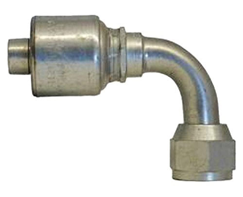 GlobalSpiral Couplings Gates 16GS-16FJX90M, Female JIC 37° Flare Swivel, Zinc Plated Carbon Steel, 5.67", 90° Bent Tube, 1" ID