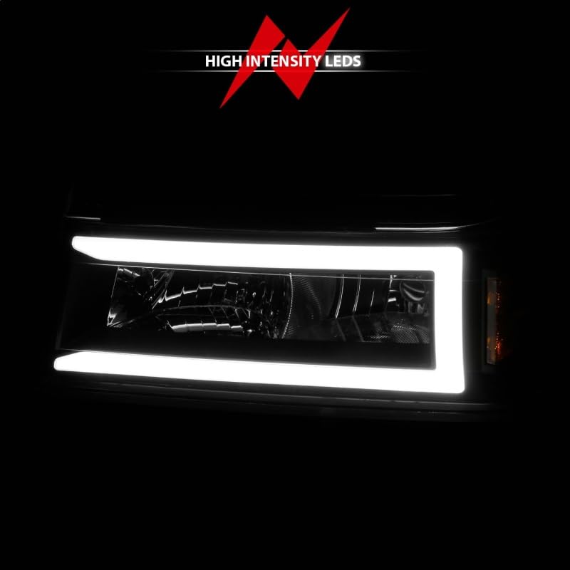 04-12 GM Colorado/Canyon/I-Series Anzo USA - Crystal Headlights - w/Light Bar Black Housing 4pcs (111558)