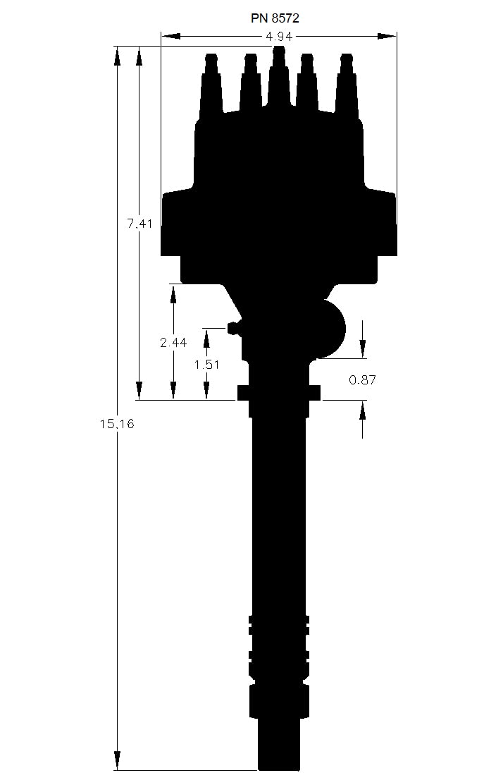 Tach Drive MSD 8572 Distributor w/Vacuum Advance
