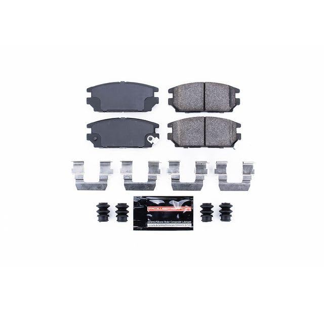 Power Stop Z23-532 Z23 Sport Carbon Fiber Infused Ceramic Brake Pads Rear with Hardware For Stealth, Eagle Ta, 3000GT, Diamante, Ecli, Eclipse, Galant [Model Specific]