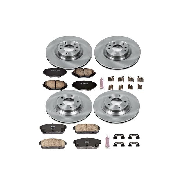 POWERSTOP Autospecialty KOE2727 Front and Rear Replacement Brake Kit-OE Brake Rotors & Ceramic Brake Pads For Mazda RX-8 2004-2011 [Model Specific]