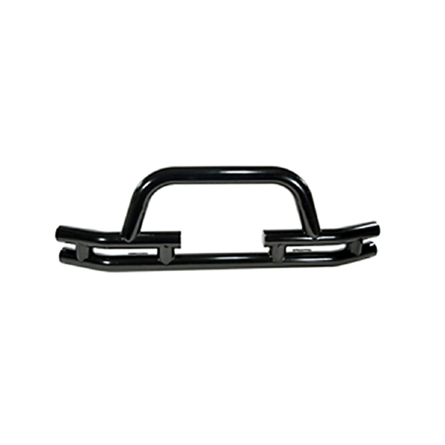 Rugged Ridge Front Dual Tube Bumper | Mid-Width w/ Hoop, Winch Ready, Steel, Black | 11560.03 | Fits 1976-1986 Jeep CJ; 1987-2006 Jeep Wrangler YJ/TJ