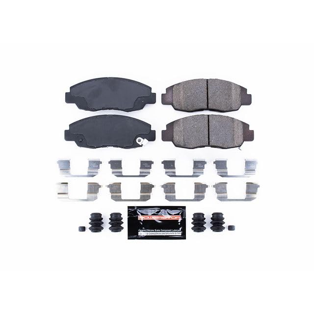 Power Stop Z23-465 Z23 Evolution Sport Carbon Fiber Infused Ceramic Brake Pads with Hardware For Acura CL, Acura EL, Honda Accord, Honda Civic, Honda Insight [Model Specific]