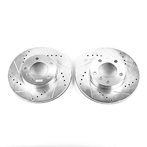Power Stop Front EBR419XPR Drilled & Slotted Rotor Pair For BMW 318i, BMW 318is, BMW 3, BMW 323i, BMW 323is, BMW 325i, BMW 325is, BMW 328i, BMW 328is, BMW Z3, BMW Z4 [Model Specific]