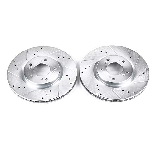 Power Stop Front JBR914XPR Drilled & Slotted Rotor Pair For Honda S2000 2000-2009 [Model Specific]
