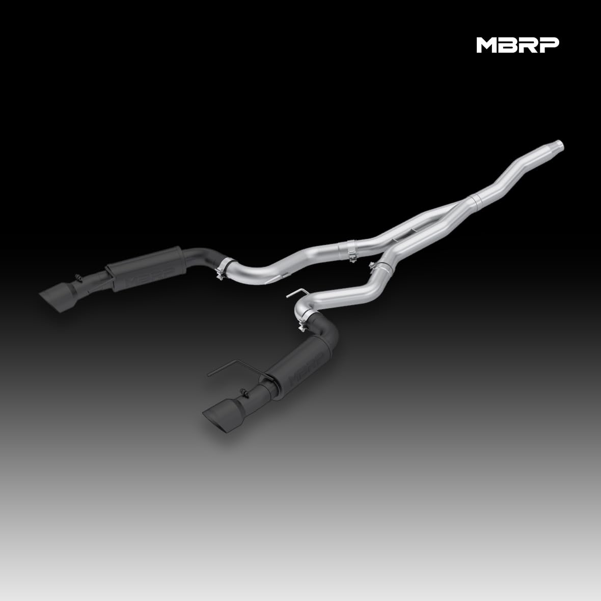 3" MBRP Cat Back, Dual Split Rear, Race Version Exhaust System with 4.5" Tips (Black Coated)