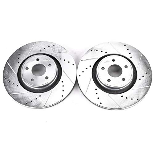 Power Stop AR85176XPR Evolution Performance Front Drilled, Slotted & Plated Brake Rotor Pair For Ford Focus 2014-2018, Lincoln MKC 2015-2019 [Model Specific]